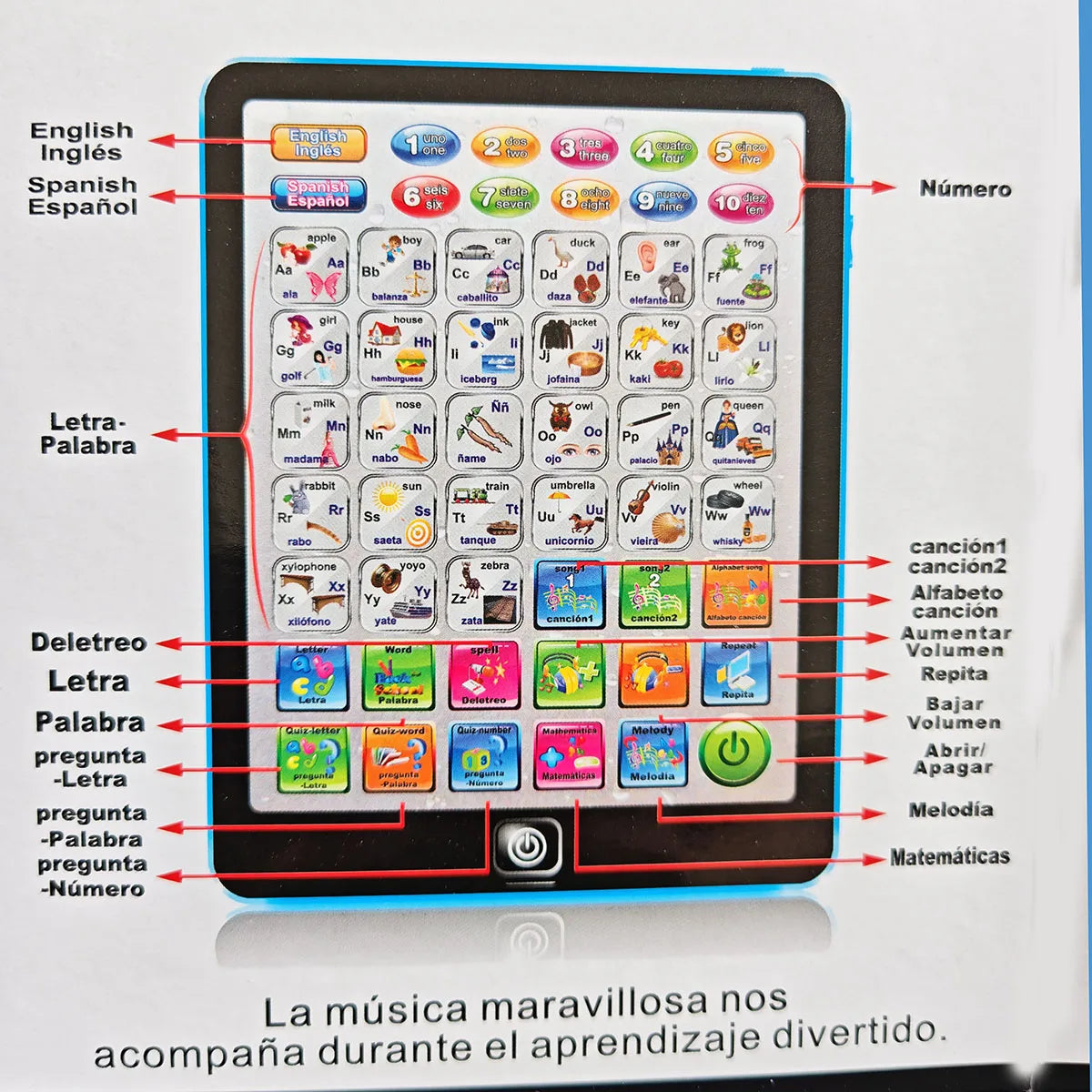 Spanish-English Bilingual Learning Tablet for Kids