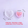 White silicone heart-shaped mold with pink silicone mold and dimensions for candles