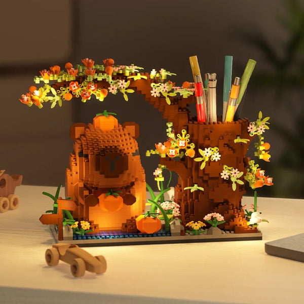 Capybara Building Block Pen Holder & Desk Organizer