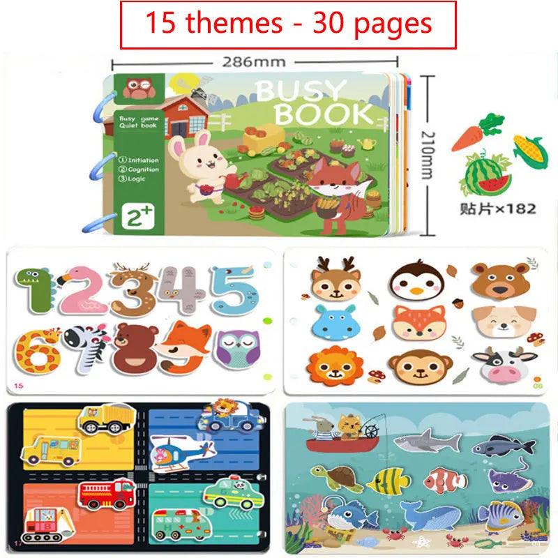 Montessori Quiet Book for Toddlers - Interactive Learning Busy Book