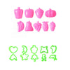 A set of pink air-dry modeling clay shapes for creative kids including various molds and tools.