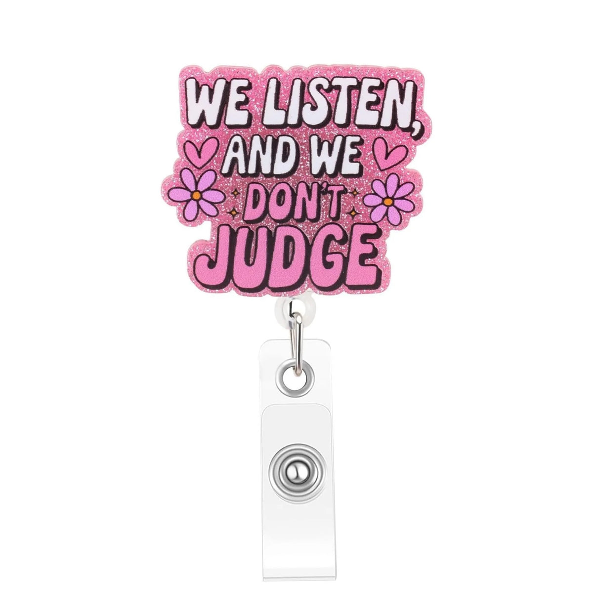 Shiny Acrylic Retractable Badge Reel with Alligator Clip