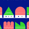 A design featuring the text TOWN 77 and the names CHRISTOPH CANTZLER & ANJA WREDE on a dark blue background with geometric il