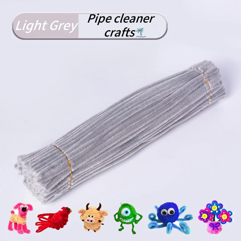 100-Piece Chenille Stem Pipe Cleaners for Crafts & Decor