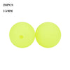A pair of bright yellow glow-in-the-dark silicone beads, 15mm in size.