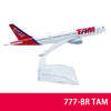 Diecast TAM 777-BR model airplane in white and red livery
