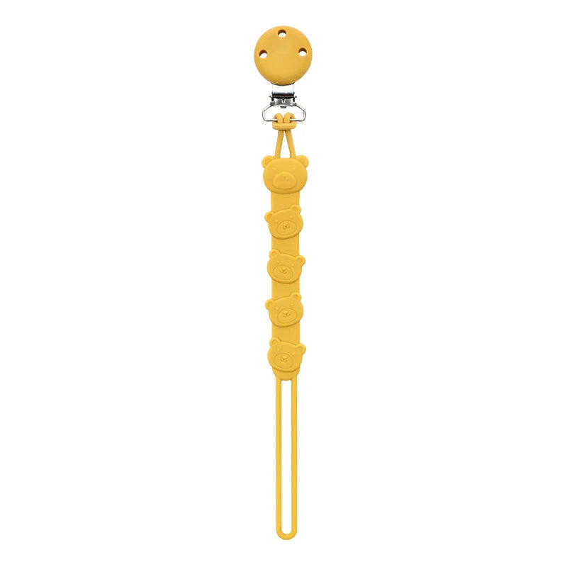 3-in-1 Silicone Pacifier Clip with Adorable Cartoon Animal Design