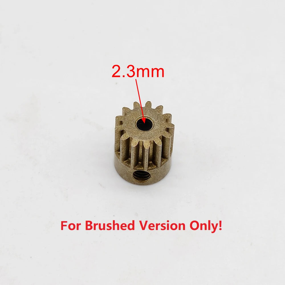 A close-up view of a brass or bronze automotive part with a 2.3mm dimension marker.