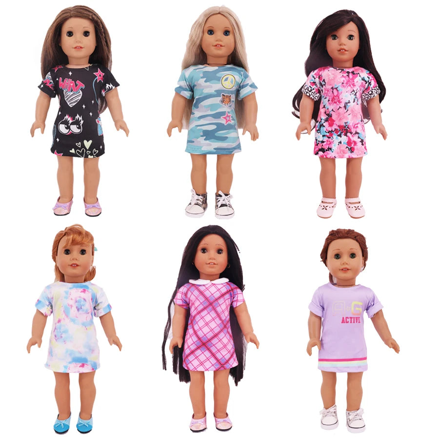 Two-Piece Doll Outfit with Top and Pants for 18-Inch and 43cm Dolls