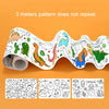 Roll of cute dinosaur and animal pattern sticky coloring paper for creative drawing