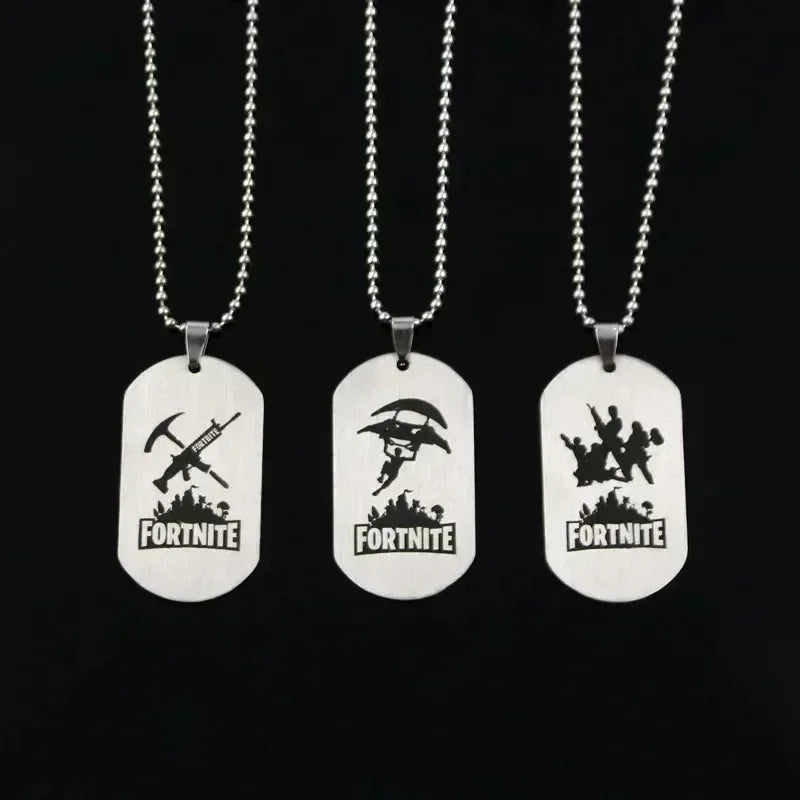 Fortnite Emblem Stainless Steel Charm Pendant Necklace