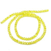 A strand of yellow faceted crystal beads used for jewelry making