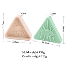 A light pink silicone mold shaped like an evil eye for making candles, soap, or resin art.