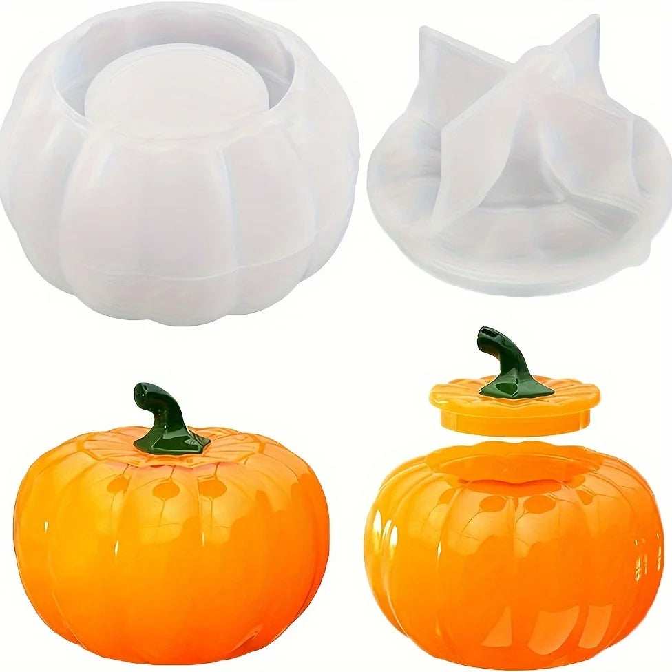 Pumpkin Silicone Mold Set for Resin, Candles & Candy Jars (2-Pack)