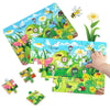 A set of colorful animal cartoon jigsaw puzzles featuring bees, butterflies, and other insects for children.