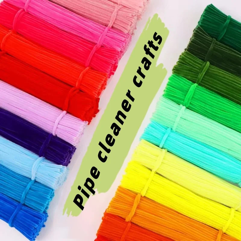 100-Piece Chenille Stem Pipe Cleaners for Crafts & Decor