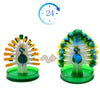 A crystal growing tree science kit showing a plant with colorful crystals blooming from the base.