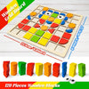 Wooden Mosaic Puzzle Set for Toddlers – Montessori Shape & Color Learning Toy