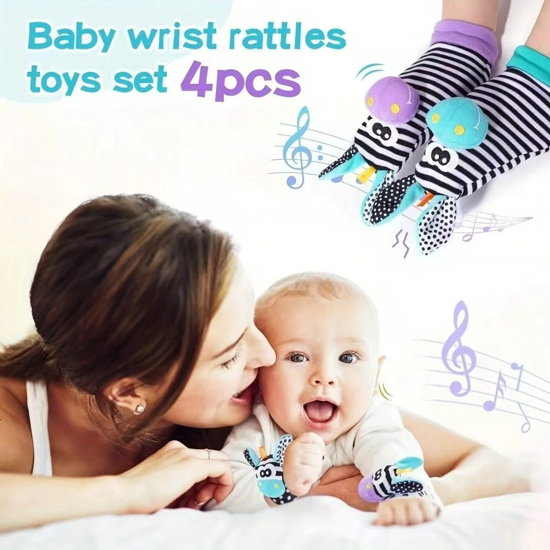 Baby Rattle Sock Toy Set – Soft Sensory & Teething Fun