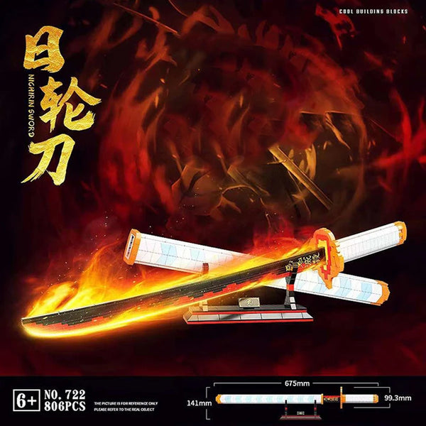 Samurai Katana building blocks set featuring an anime inspired ninja blade model kit with a sword and katana design.