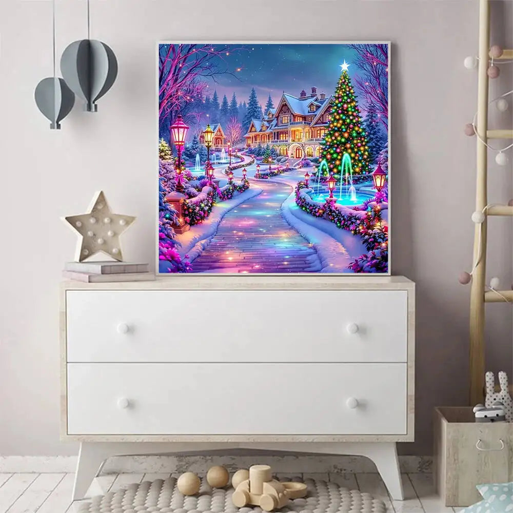 Winter Landscape Diamond Painting Kit with Full Drill Design
