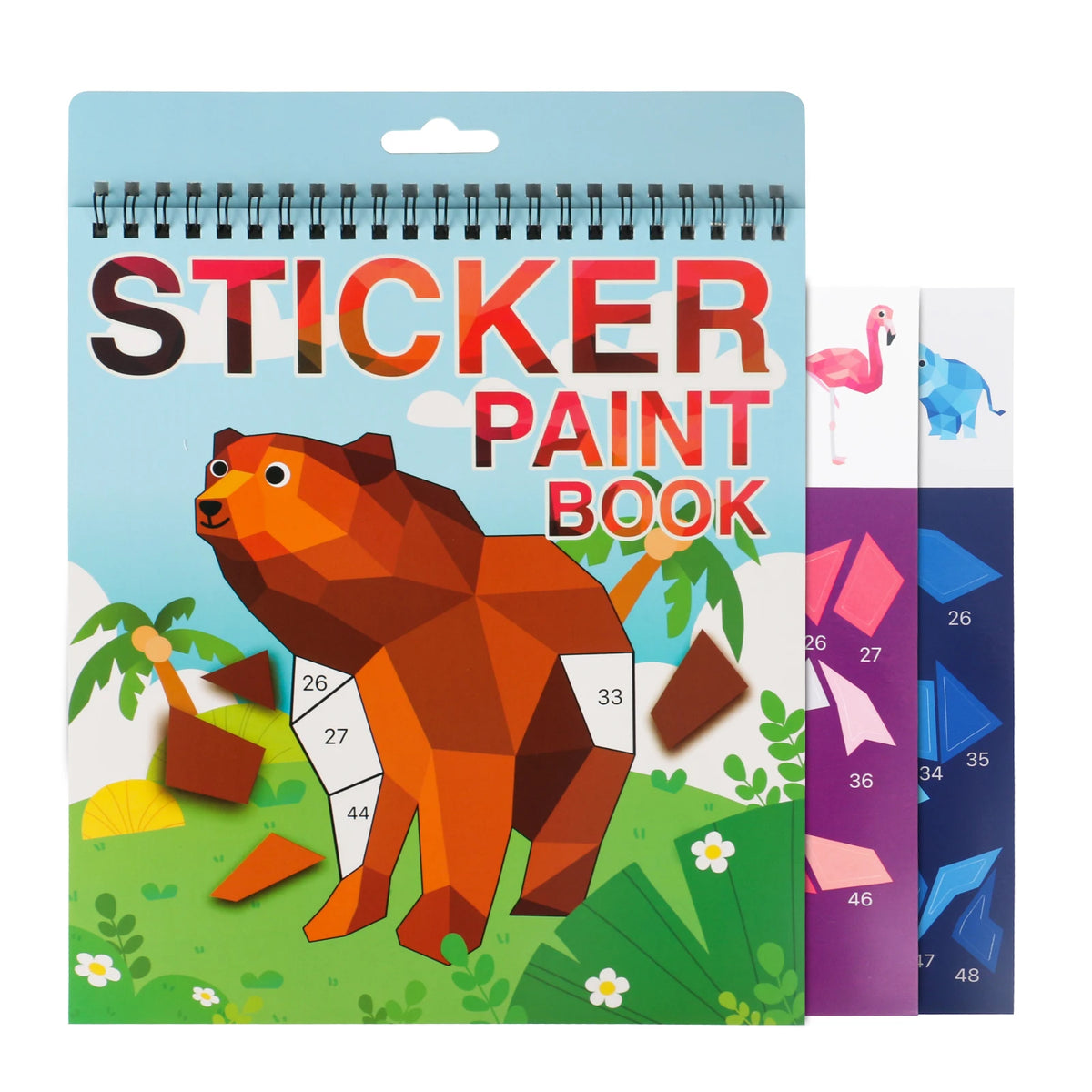 Animal Sticker by Number Book for Kids – 7 Pictures
