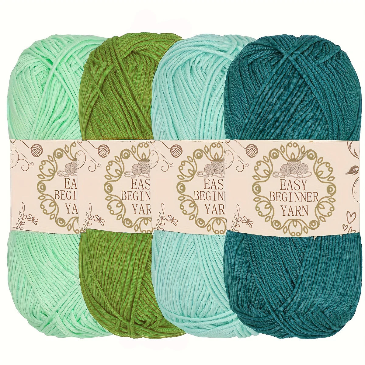 Premium Acrylic Yarn 4-Pack – Soft, Bright, Machine-Washable Knitting Yarn