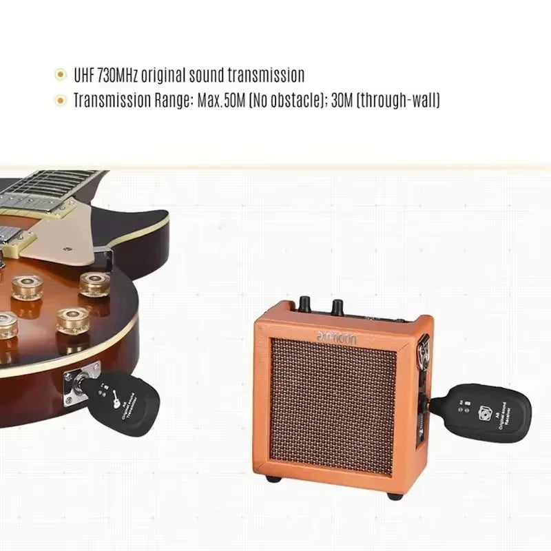 Wireless Guitar System with Built-In Transmitter and Receiver