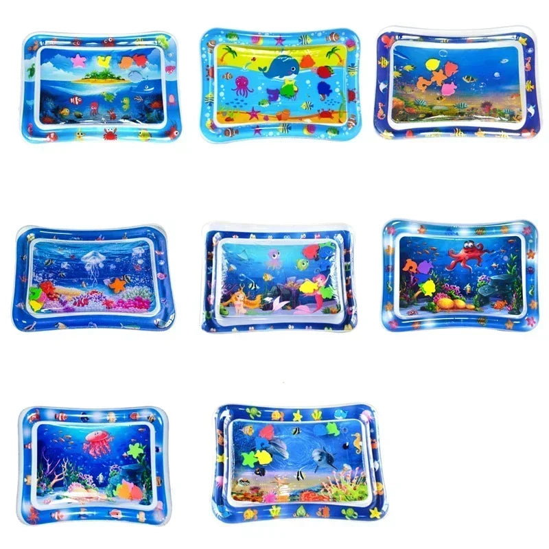 Inflatable Baby Water Play Mat with Floating Fish