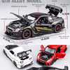 Diecast model car of the Nissan GTR Alloy Model featuring various features like lights and sound effects.