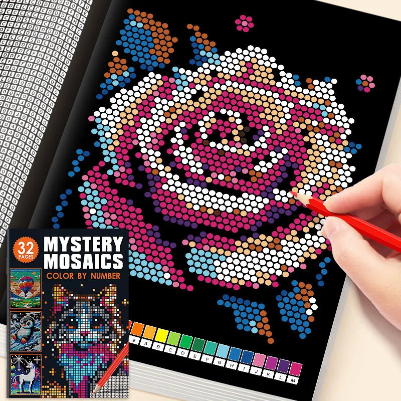 Mystery Mosaic Color by Number Coloring Book for Adults