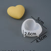 A yellow heart-shaped silicone mold and a clear heart-shaped mold are shown against a gray background.