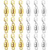A set of silver and gold magnetic jewelry clasps for necklaces and bracelets