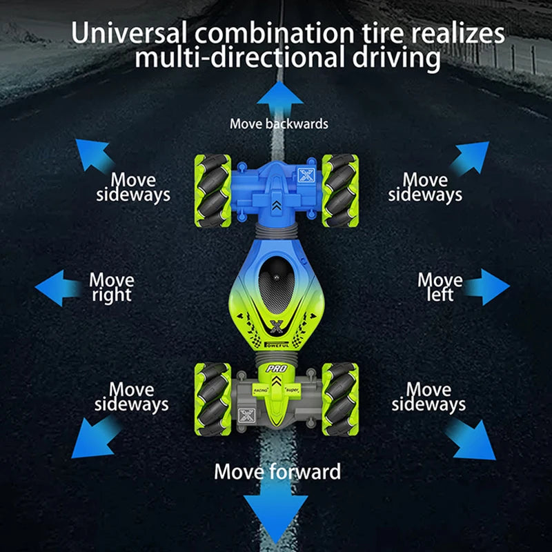 A multi-directional driving tire realizes multi-directional driving capability shown with various movement directions.