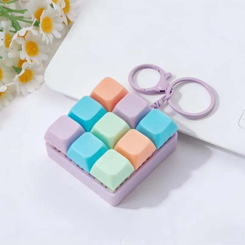 Mini Mechanical Keyboard Fidget Keychain with Clicking Keys