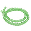 Green faceted crystal beads strung together for jewelry making