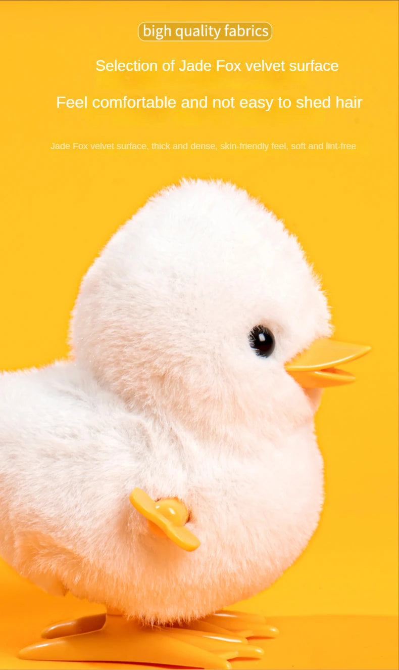 Yellow Wind-Up Jumping Chicken Toy for Toddlers