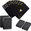 Luxury Rose Pattern Foil Poker Cards – Waterproof Black Deck