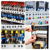 A collection of insulated tubular crimp terminals and electrical wiring components are shown in various close-up views.