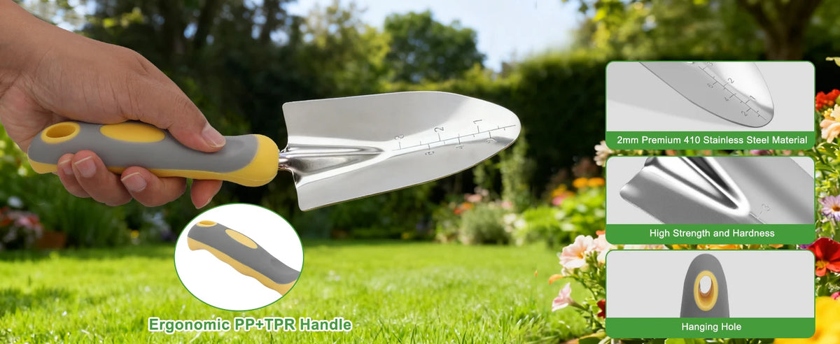 9-Piece Heavy Duty Gardening Tool Set with Ergonomic Handles and Storage Bag