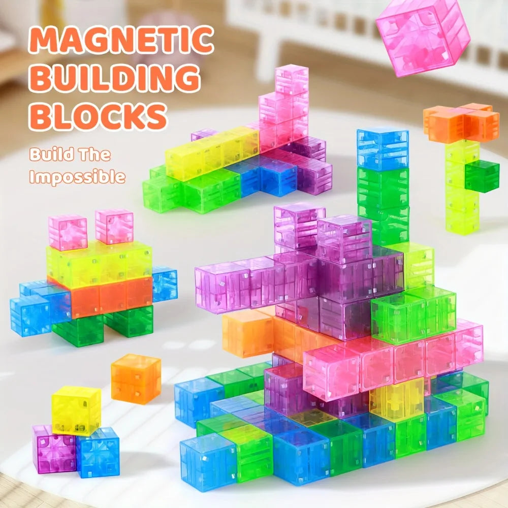 Magnetic Building Blocks – Colorful STEM Construction Set for Kids
