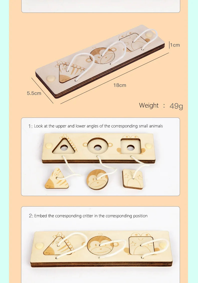 Montessori Wooden Busy Board for Toddlers