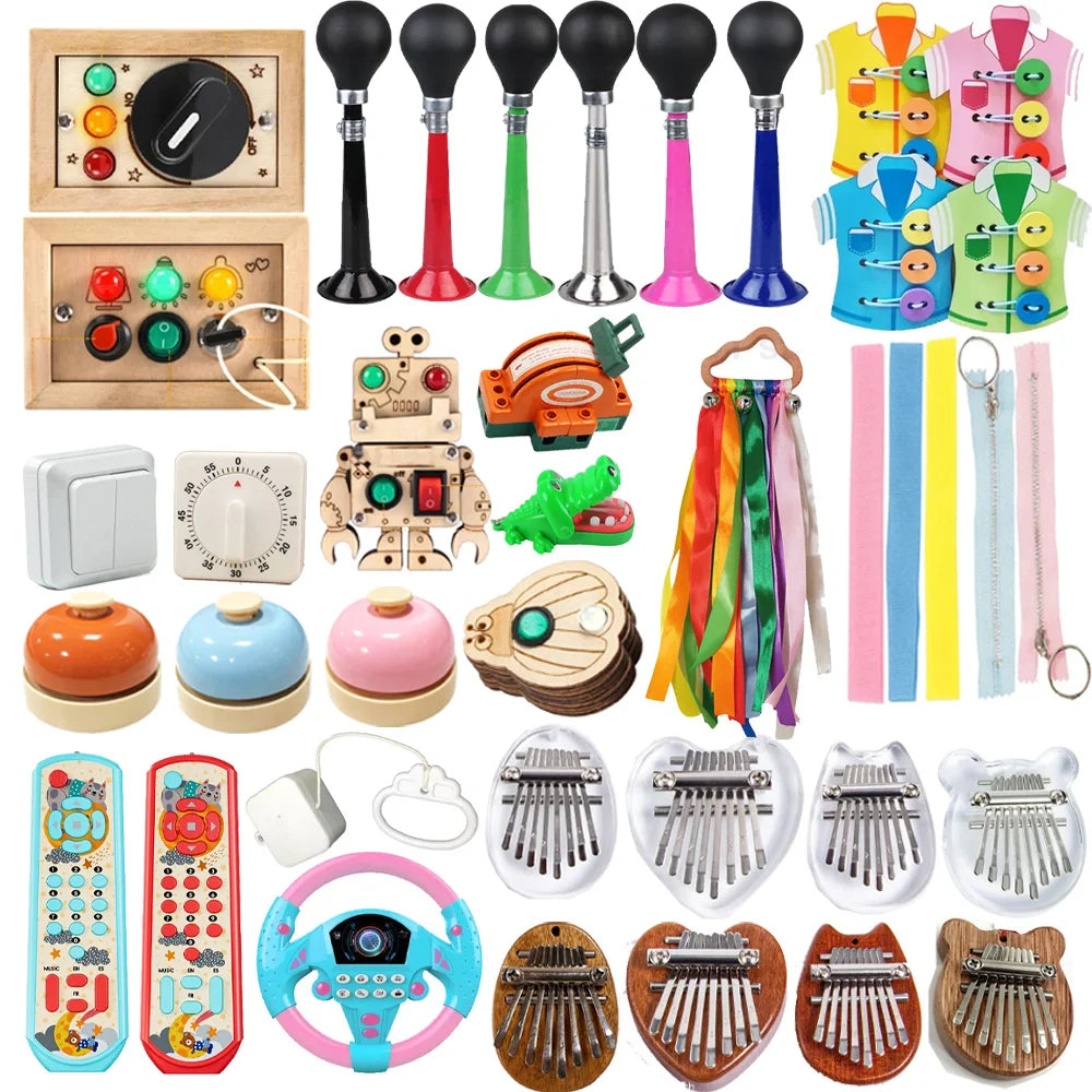 Montessori Wooden Busy Board for Toddlers – DIY Life Skills Learning Toy