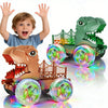Dinosaur Monster Truck with Glowing LED Wheels – 2-Pack