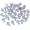 A collection of colorful acrylic cross beads for jewelry making