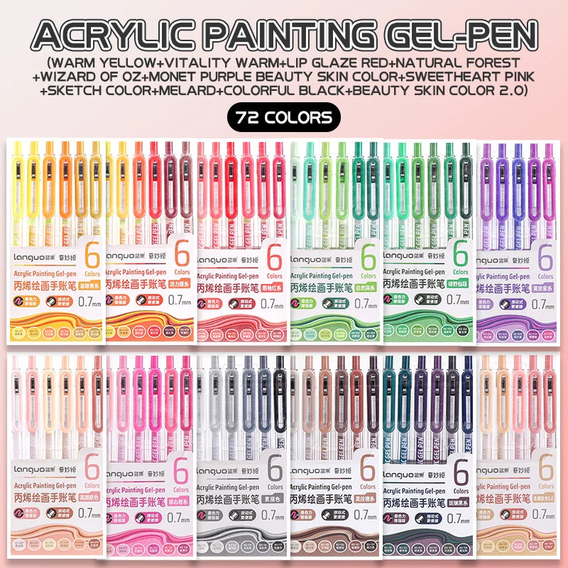 12 Color Acrylic Gel Pen Set