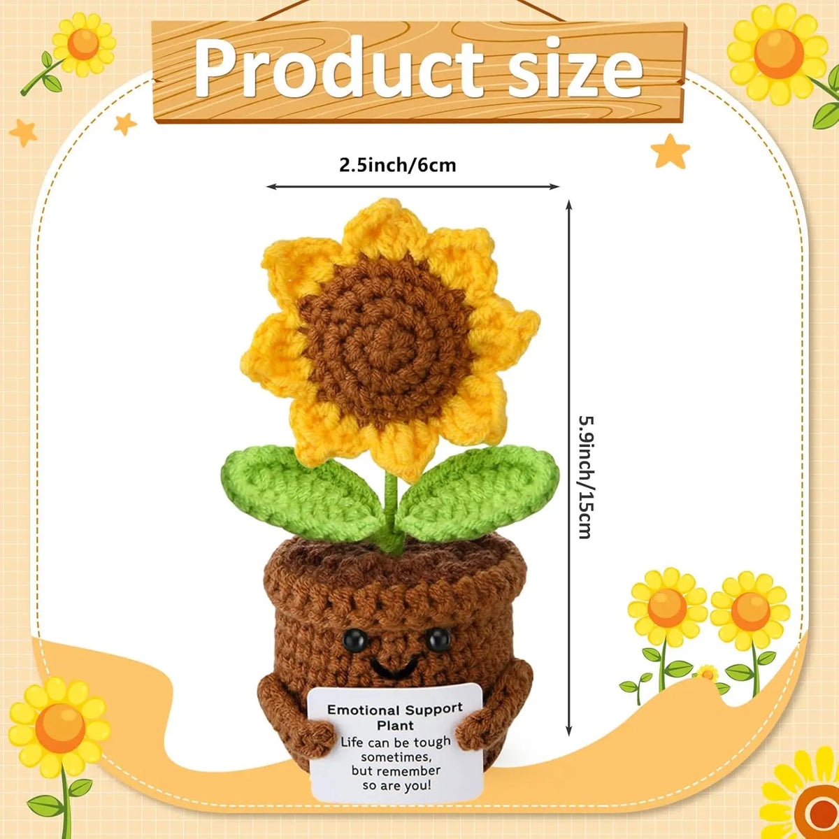 Handmade Crochet Pocket Hug Doll with Positive Vibe