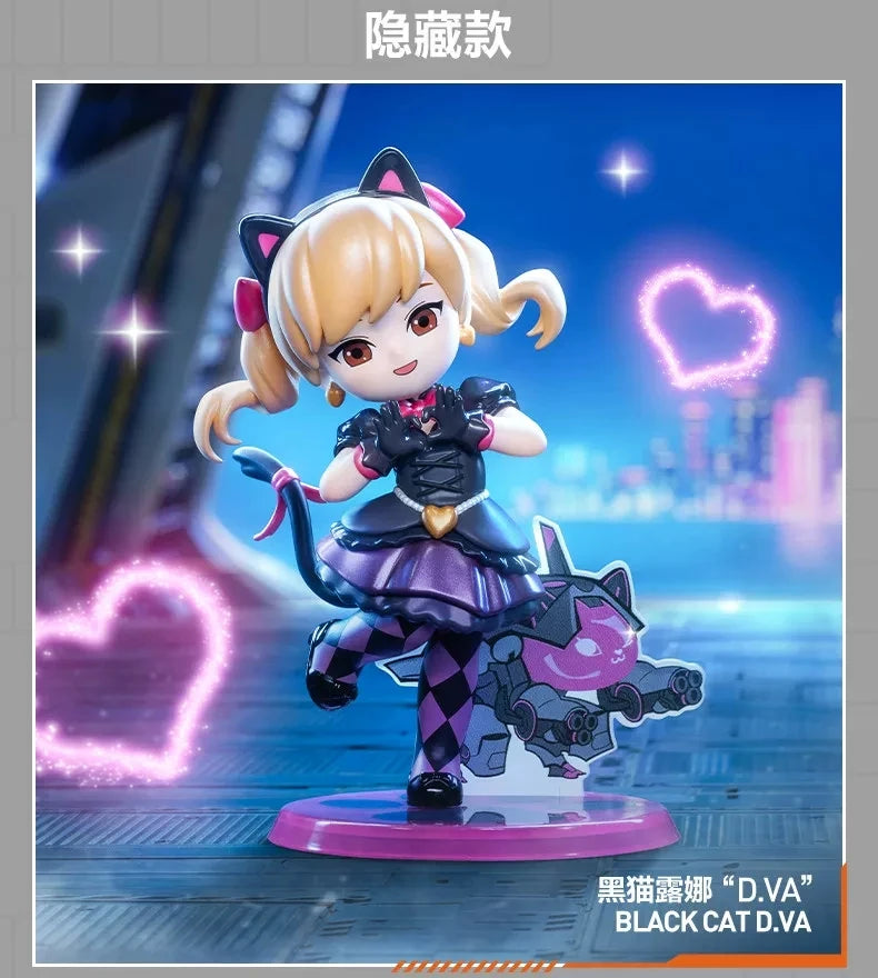 Black Cat D.VA Overwatch Play of the Game collectible PVC figurine in a dynamic pose.