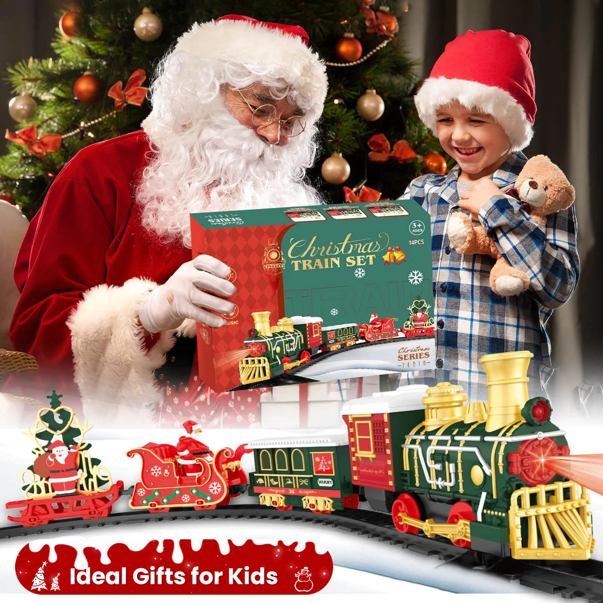 Musical Christmas Train Set with Lights
