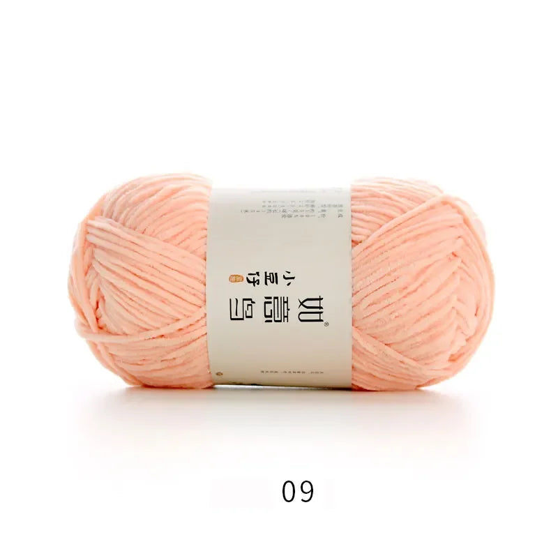 Soft Chenille Yarn for Knitting & Crochet - 50g Ball